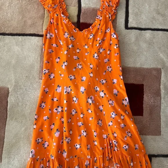 blue and orange floral dress Baby Blue and Burnt Orange Tropical Maxi Dress · Filly Flair